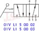 01V L1 5... mechanický ventil 5/2 - dvě stabilní polohy